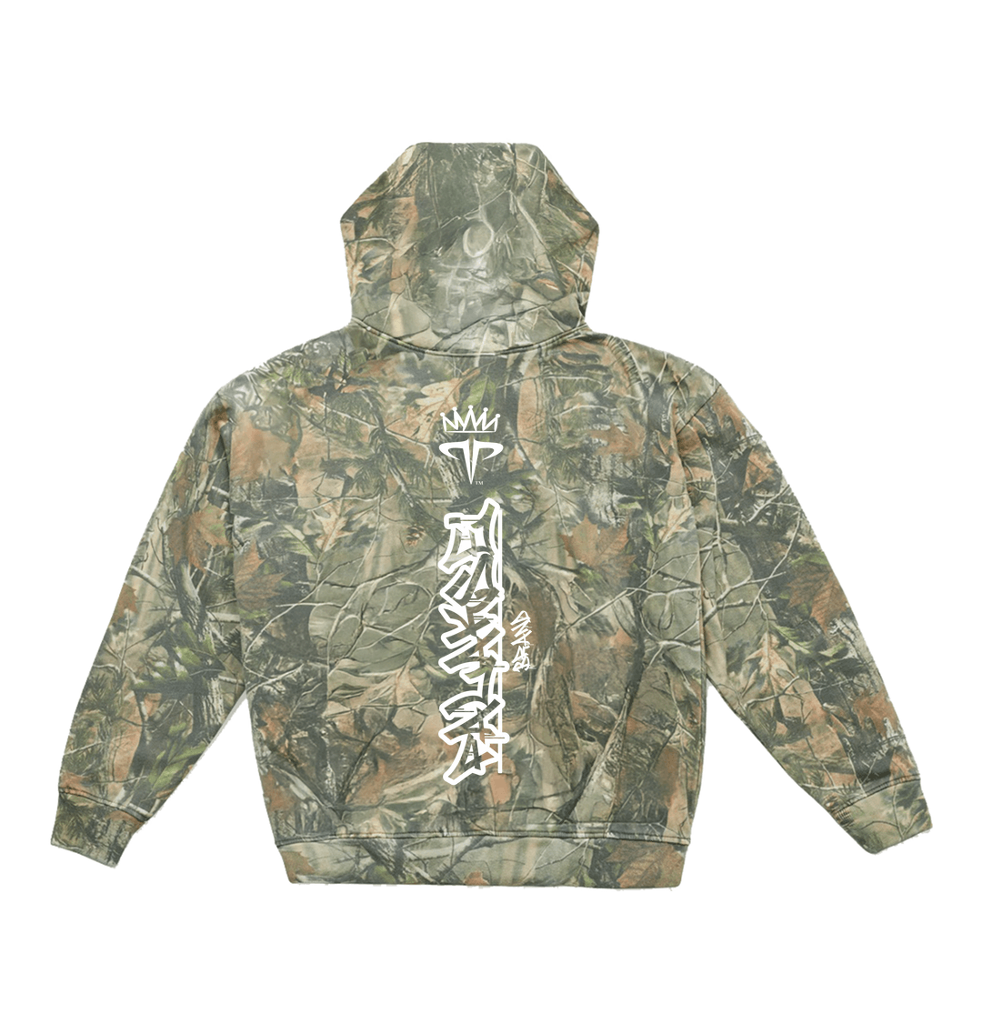 Vintage Wood Camo Printed Hoody Back