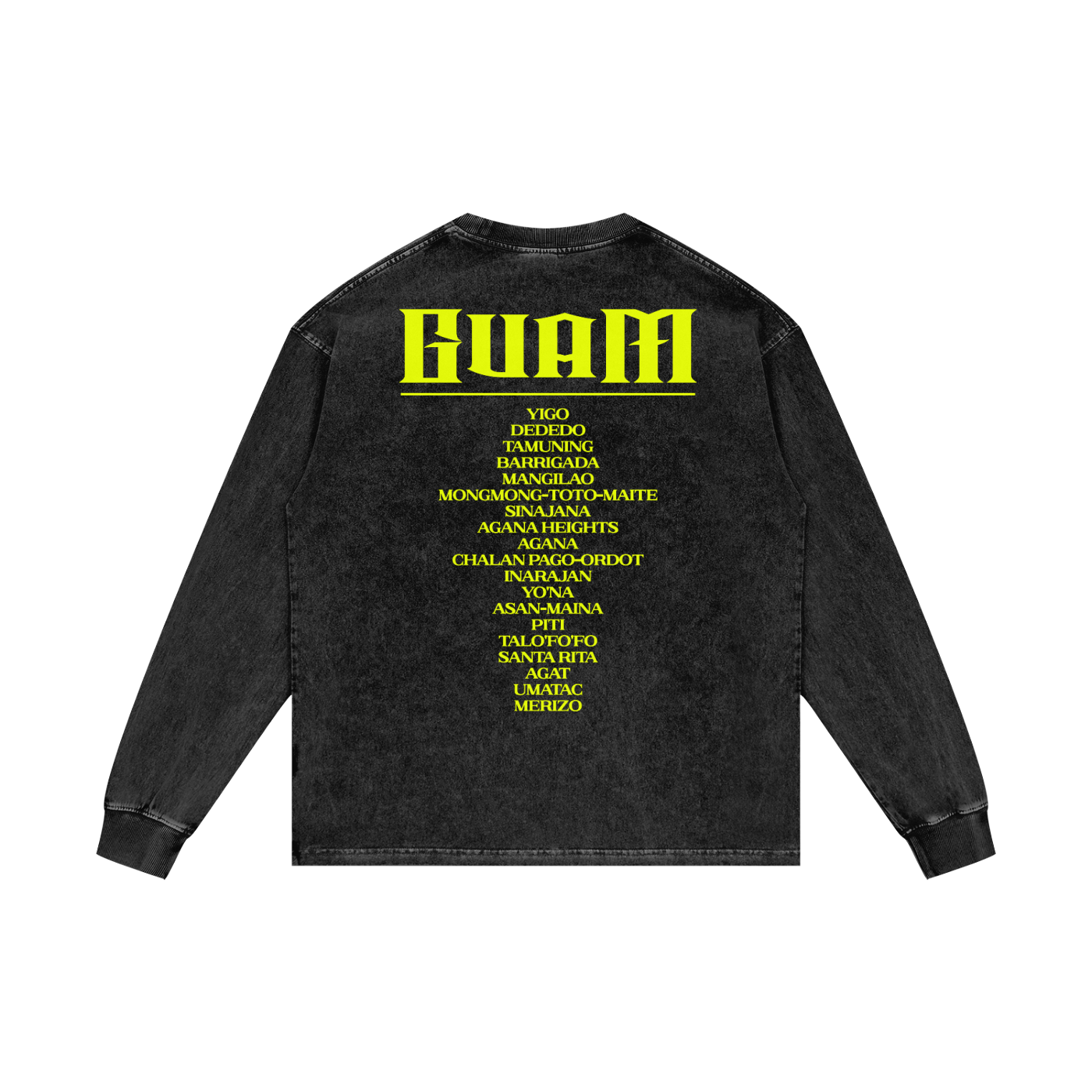GU Acid Wash Long Sleeve Tee