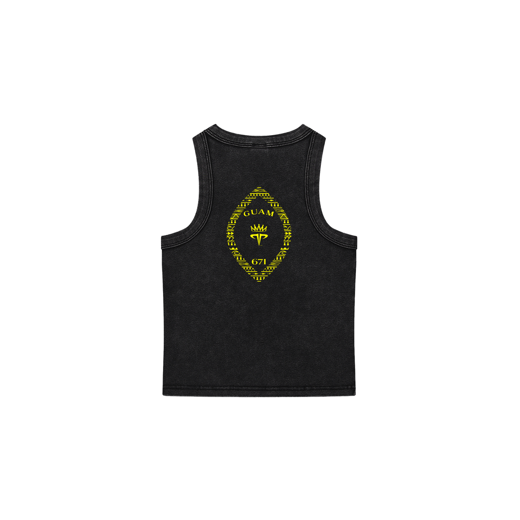 Guam Seal Snow Washed Tank Top - Yellow