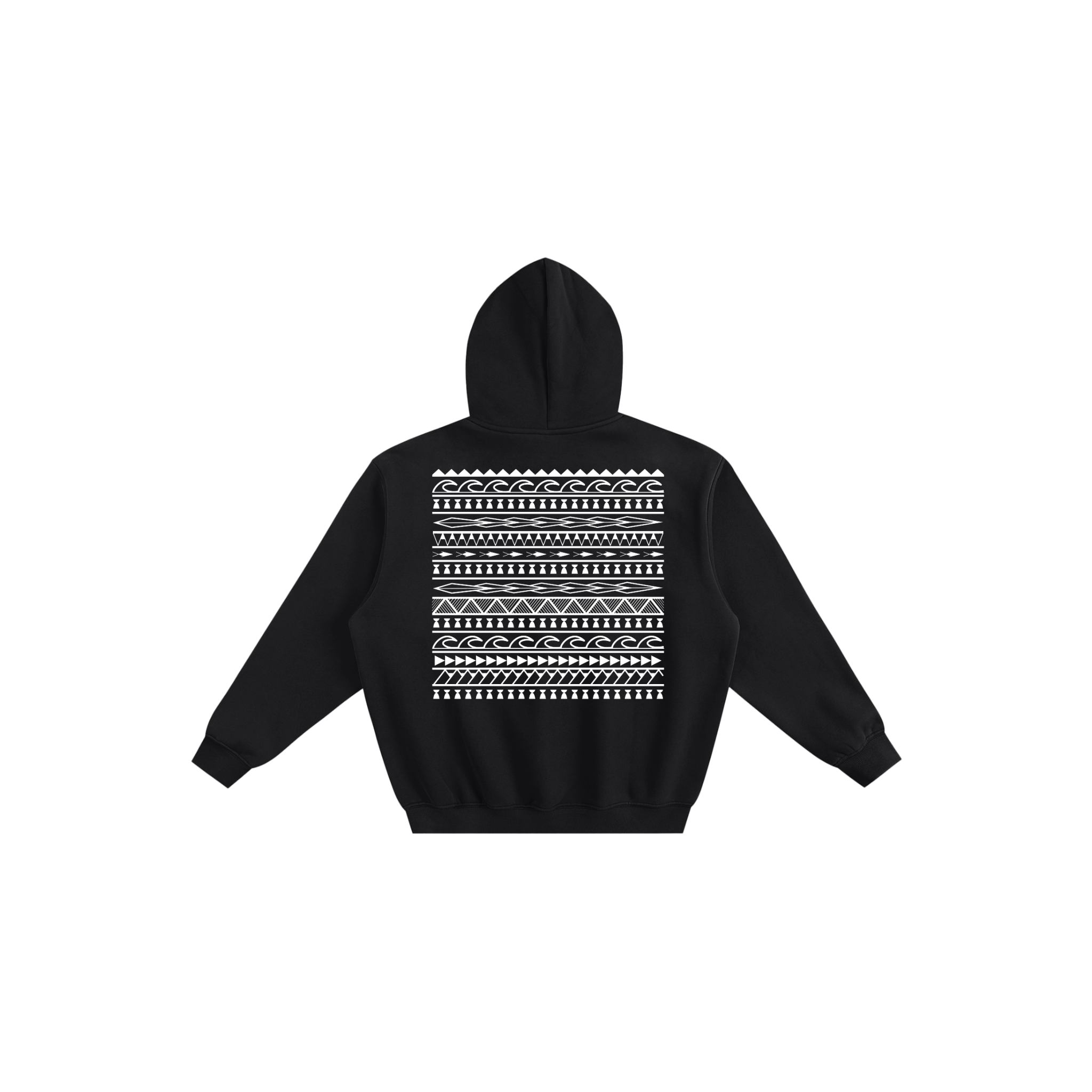 Island Tribal Fleeced Boxy Hoodie