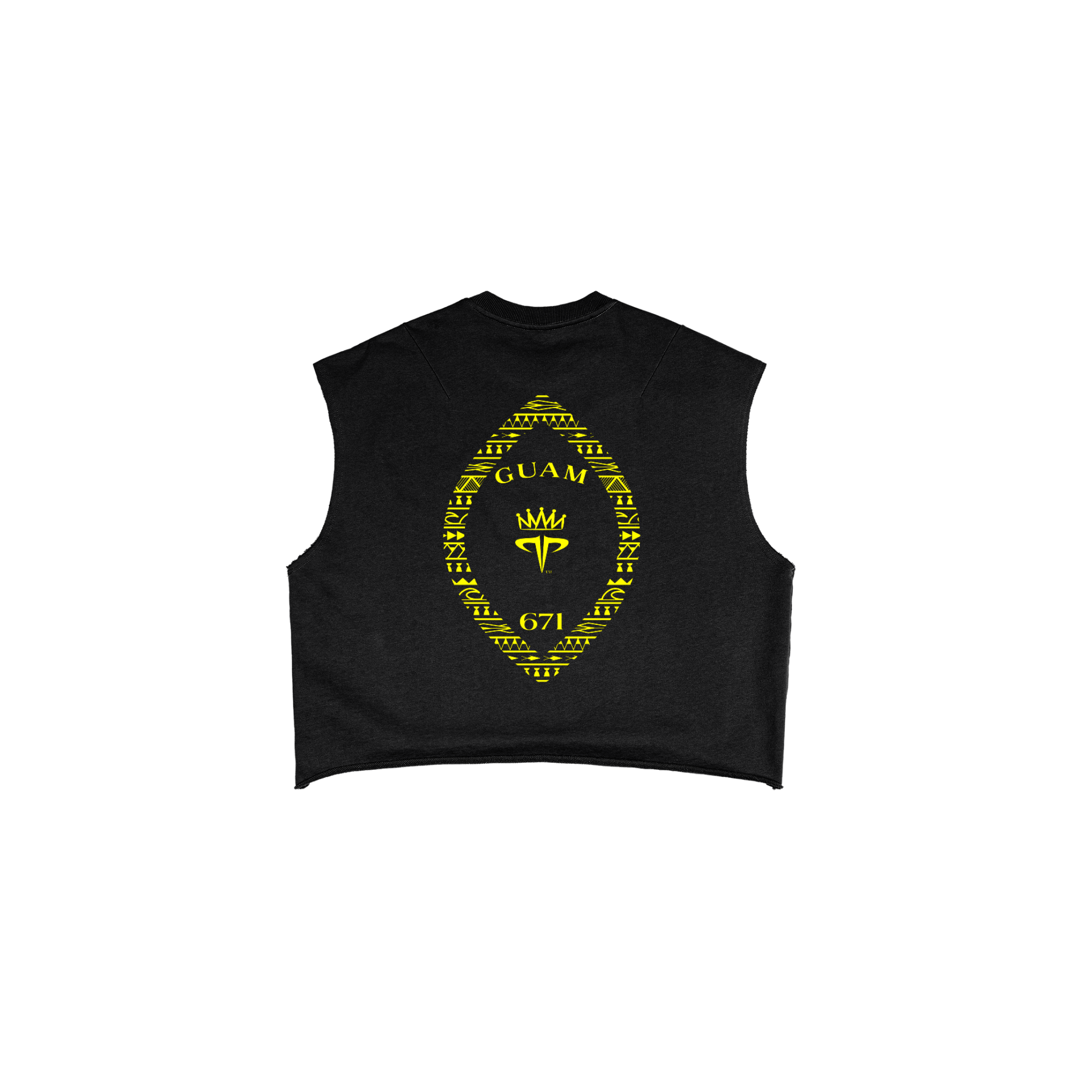 Island Tribal French Terry Boxy Tank - Yellow