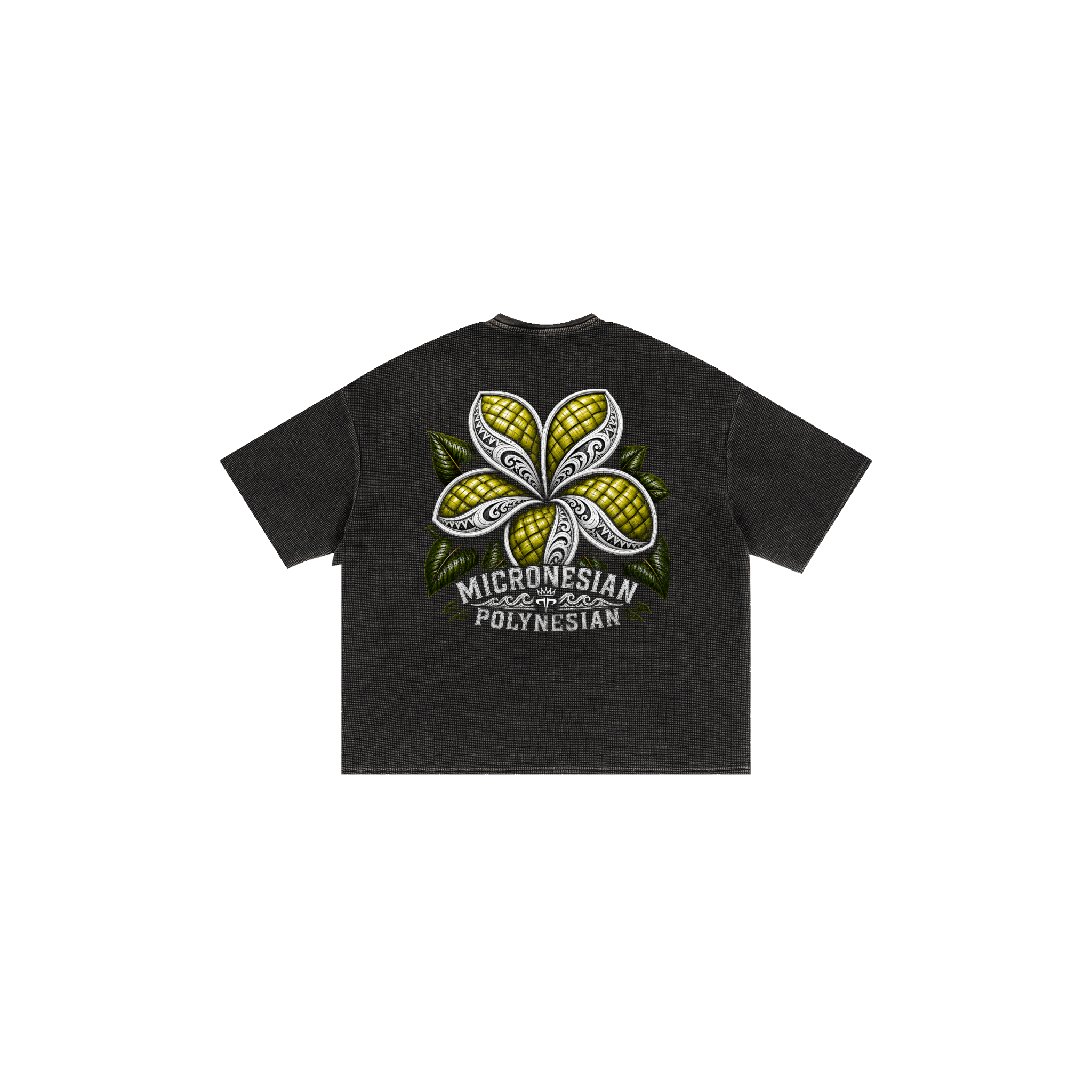 Platinum Hibiscus Waffle Boxy Tee