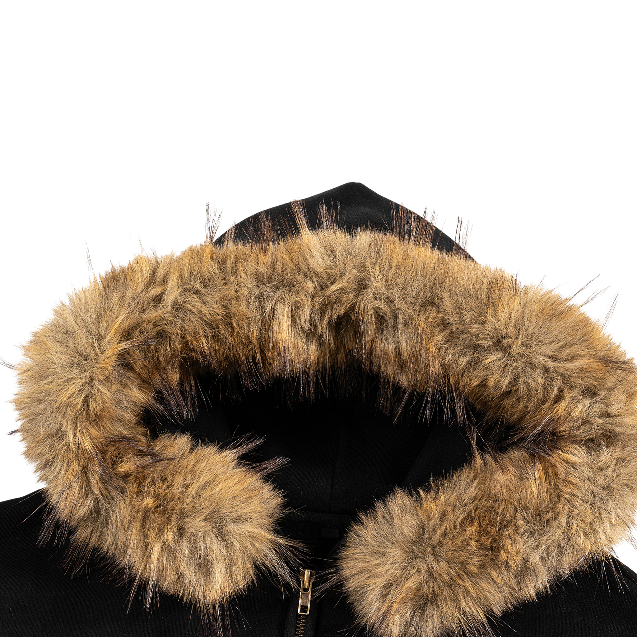 Sun Fade Boxy Detachable Fur Hoodie