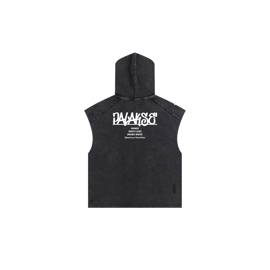 The Ambitious 1 Snow Washed Boxy Hooded Tank Top